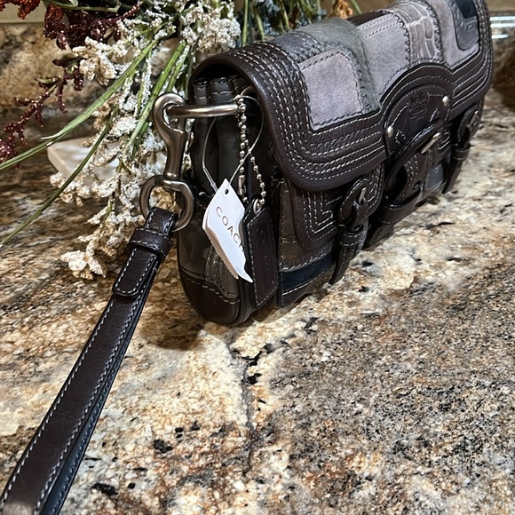 Coach NWT Legacy Over Sized Leather Patchwork Haircalf Clutch Bag - Picture 2 of 9